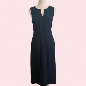 NWT J. Jill 100% Linen Sheath Dress — Black Medium